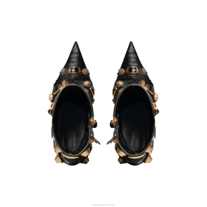 ženski čevelj cagole 90 mm z reliefom krokodila Balenciaga Črna N4DP216