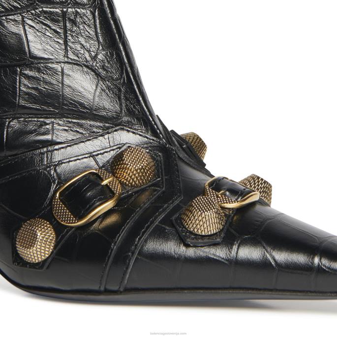 ženski čevelj cagole 90 mm z reliefom krokodila Balenciaga Črna N4DP216