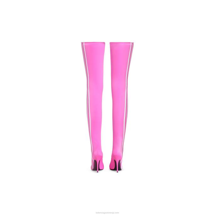 ženski škorenj adidas knife 110 mm čez koleno Balenciaga neon roza N4DP187