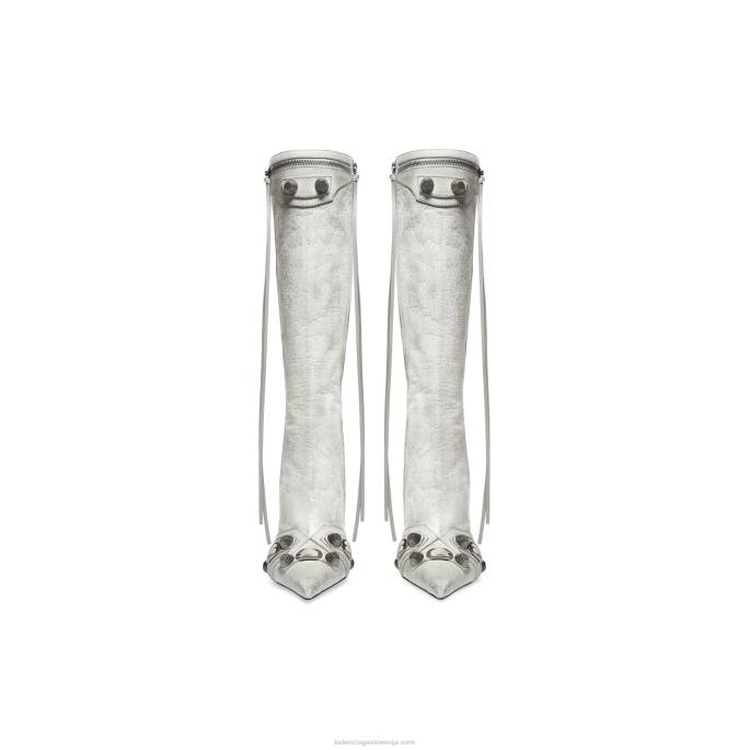 ženski škorenj cagole 90 mm z umazanim učinkom Balenciaga optika bela N4DP231