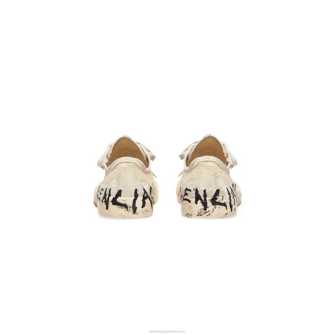ženske nizke superge Paris z graffiti Balenciaga bela N4DP239