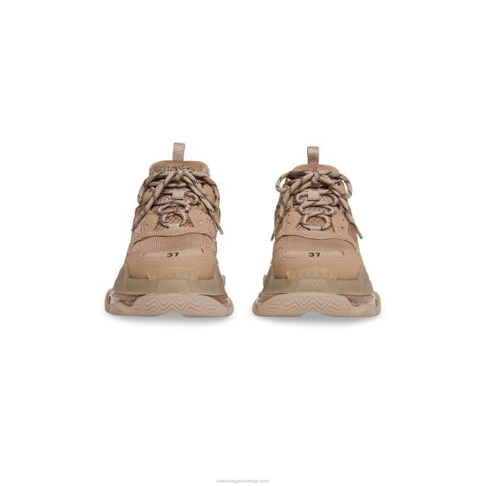 ženske superge s prozornim podplatom Triple S Balenciaga rjav N4DP159