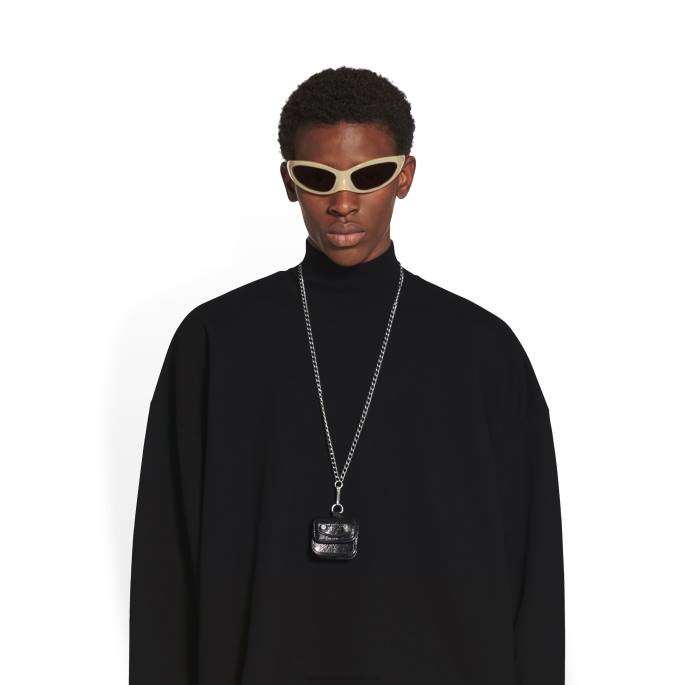 ženske le cagole ušesne slušalke z verižico Balenciaga Črna N4DP893