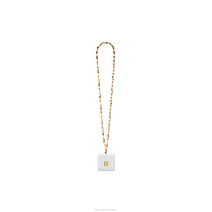 žensko držalo za slušalke v obliki peščene ure Balenciaga umazano bela N4DP796