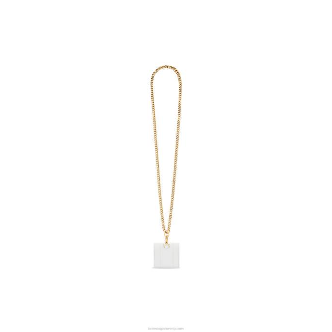 žensko držalo za slušalke v obliki peščene ure Balenciaga umazano bela N4DP796