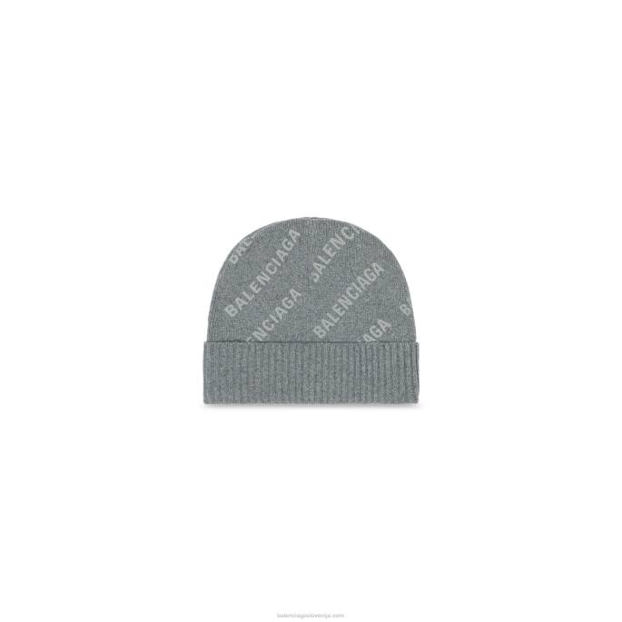 ženska kapa z logotipom Balenciaga siva N4DP810