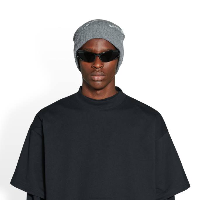 ženska kapa z logotipom Balenciaga siva N4DP810