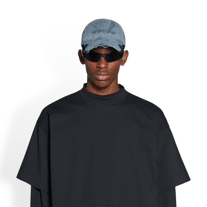 ženska lasersko uničena kapa Balenciaga zbledela modra N4DP806