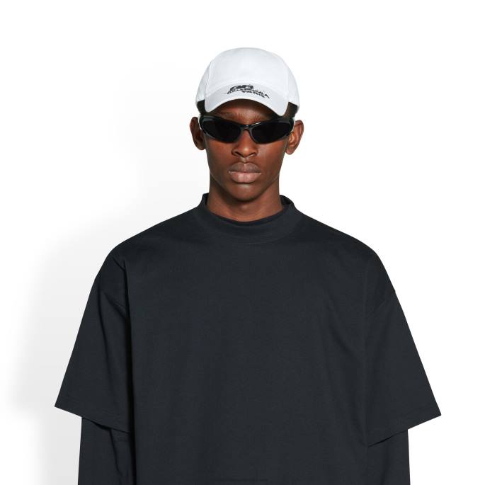 ženska ročno narisana kapa z ikono bb Balenciaga bela N4DP700