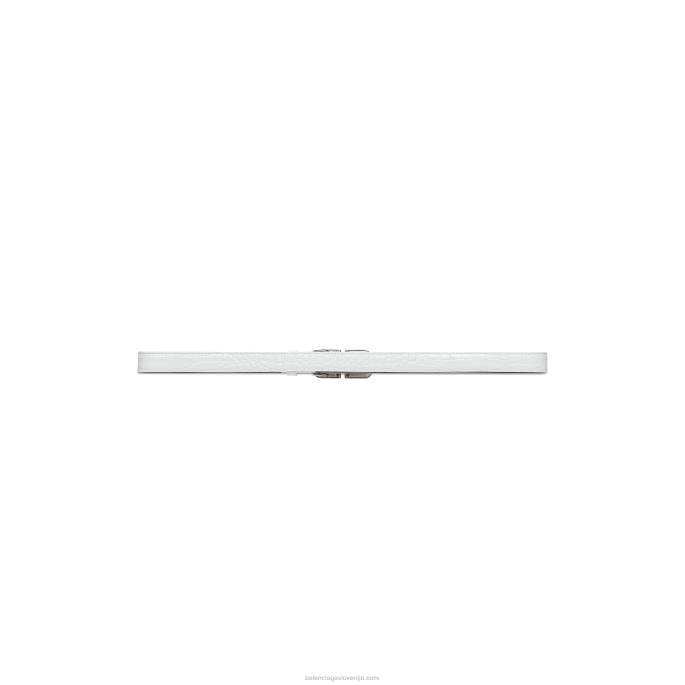 ženske bb peščena ura tanek pas krokodil z reliefom z okrasnimi kamenčki Balenciaga optika bela N4DP735