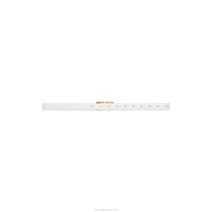 ženske bb peščena ura tanek pas z reliefom krokodila Balenciaga bela N4DP834