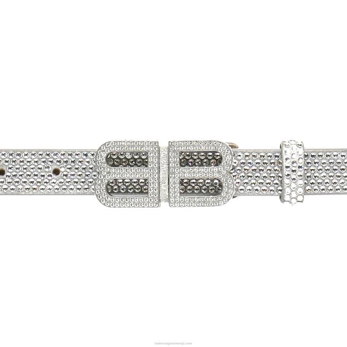 ženske bb tanek pas v obliki peščene ure z okrasnimi kamenčki Balenciaga siva N4DP831