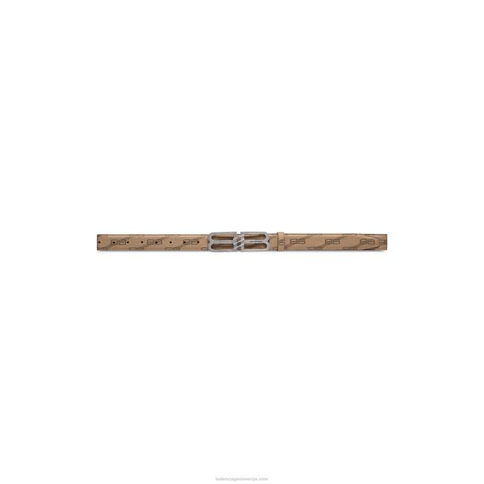 ženske bb značilni pas bb monogramom prevlečeno platno Balenciaga bež N4DP822