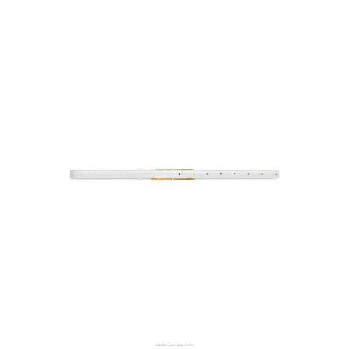 ženski bb raztegljivi pas z reliefom krokodila Balenciaga bela N4DP843