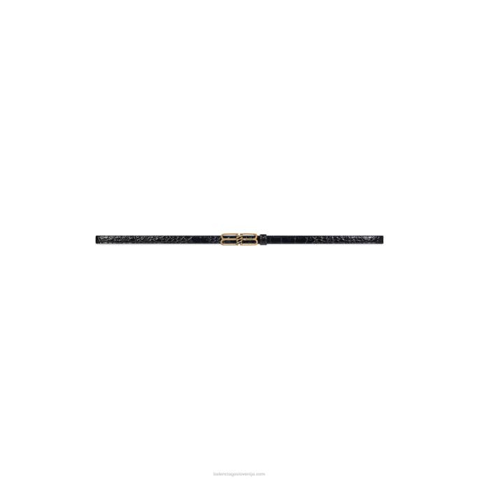 ženski bb značilni pas z reliefom krokodila Balenciaga Črna N4DP823