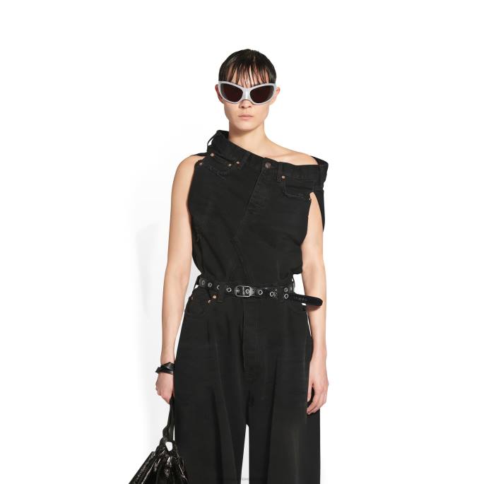 ženski pas z zaponkami le cagole Balenciaga Črna N4DP705