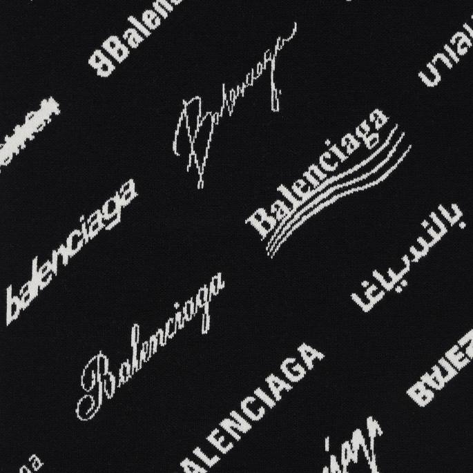 ženska logomanija po celem šalu Balenciaga Črna N4DP859