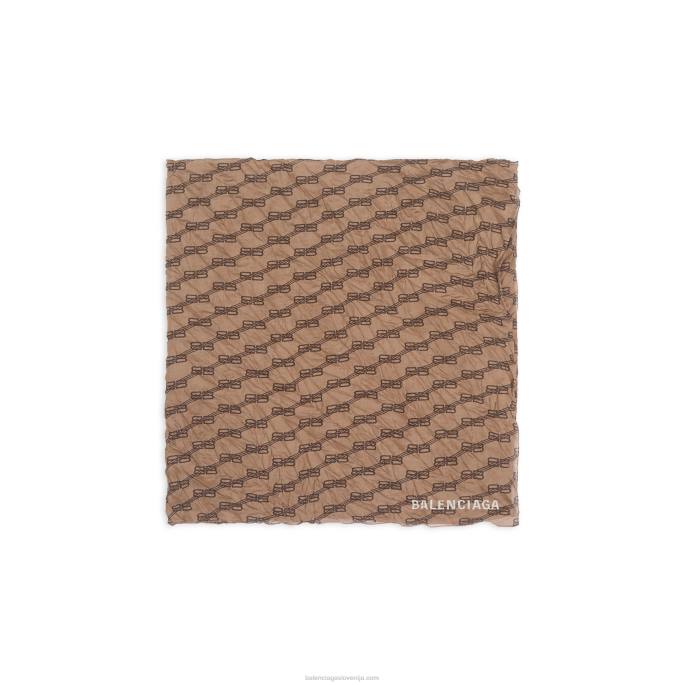 ženski bb šal z monogramom Balenciaga bež N4DP852