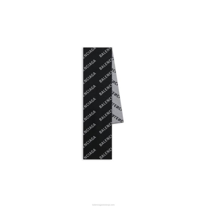 ženski makro šal z logotipom Balenciaga Črna N4DP790