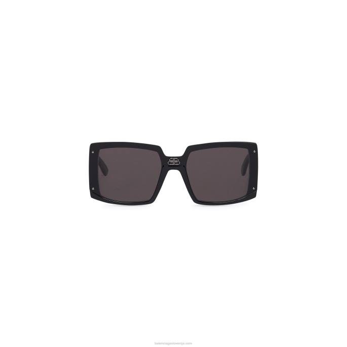 ženska kvadratna sončna očala shield Balenciaga Črna N4DP762