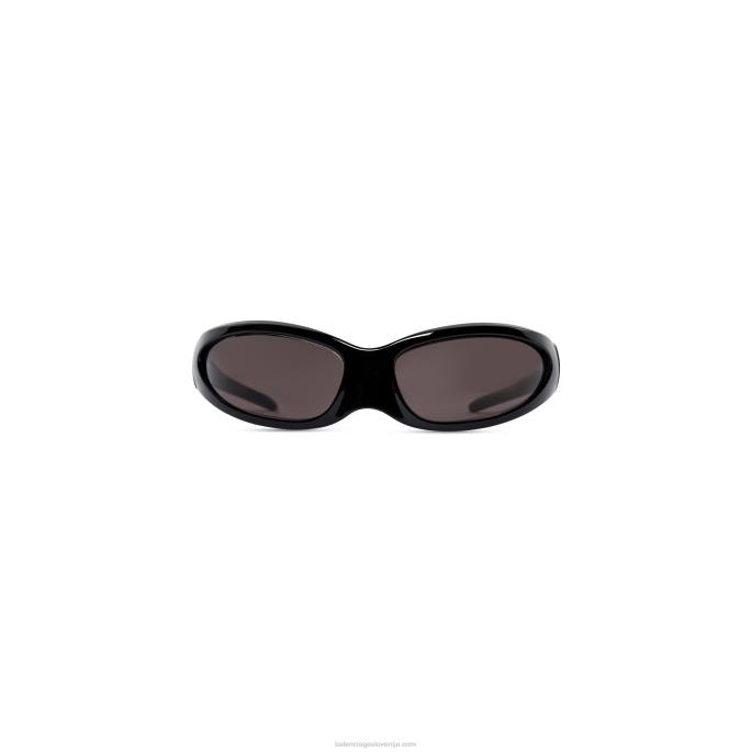 ženska mačja sončna očala iz kože Balenciaga Črna N4DP717