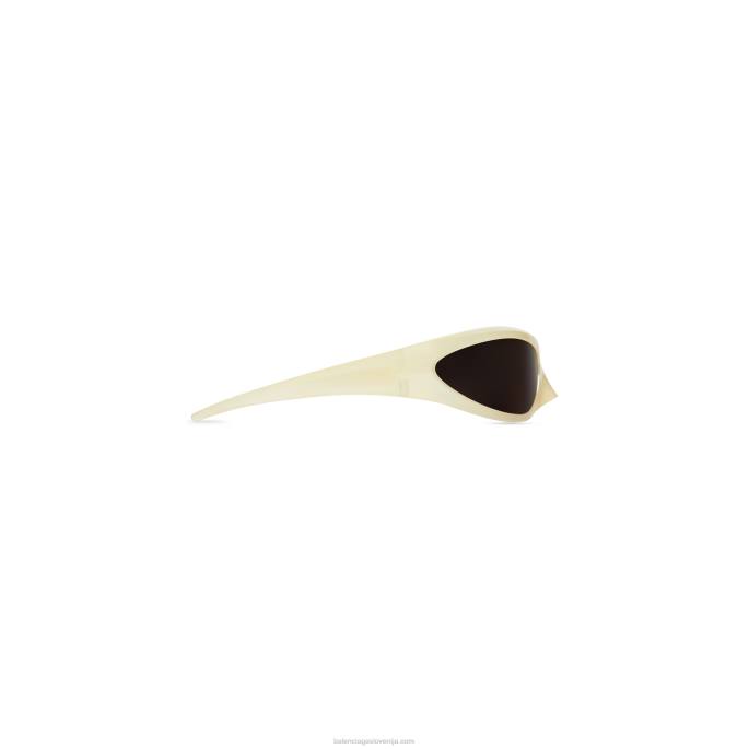 ženska mačja sončna očala iz kože Balenciaga svetlo rumena N4DP719