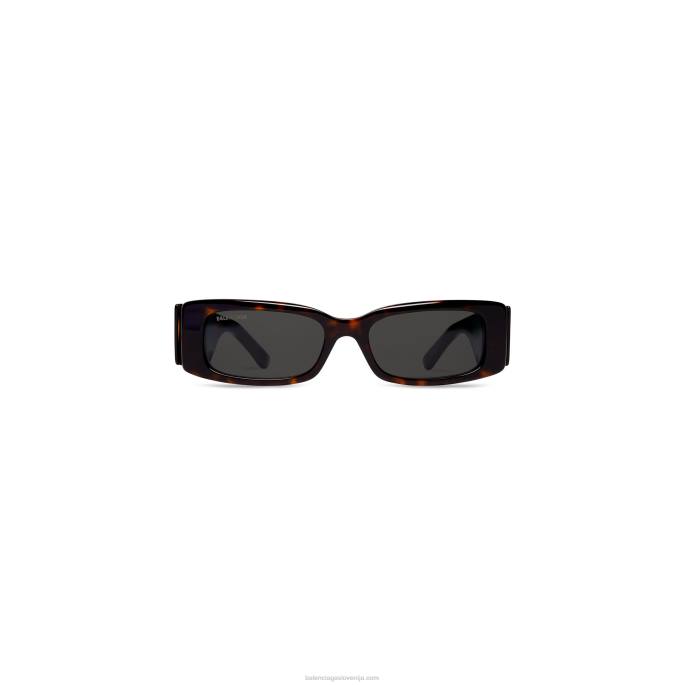 ženska maksimalna pravokotna sončna očala Balenciaga havana N4DP696