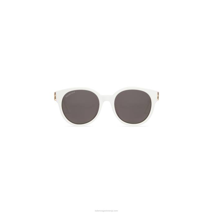 ženska okrogla sončna očala dynasty Balenciaga bela N4DP739