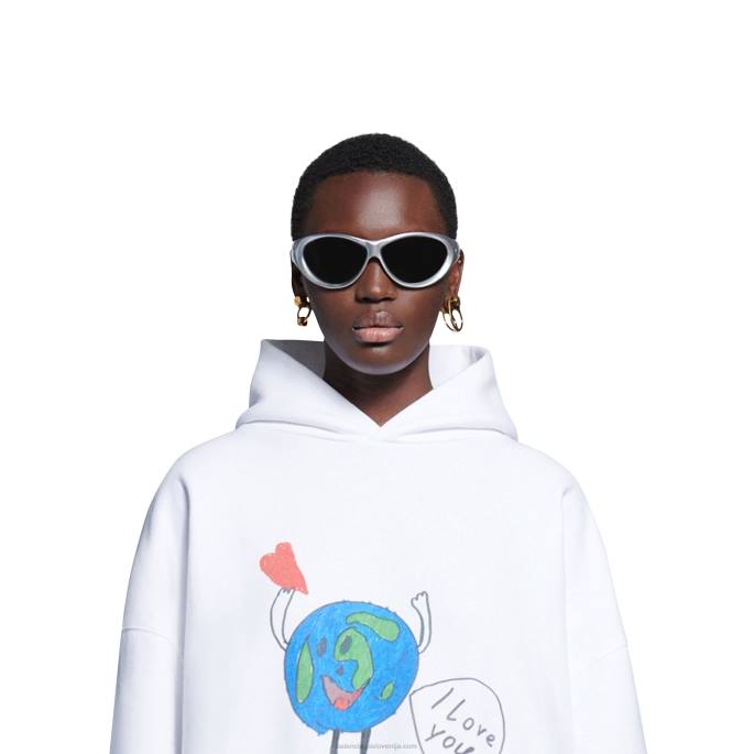 ženska okrogla sončna očala swift Balenciaga srebro N4DP748