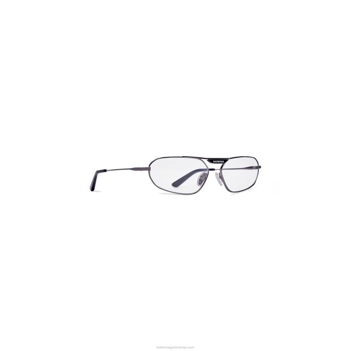 ženska ovalna sončna očala tag 2.0 Balenciaga temno srebrna N4DP786