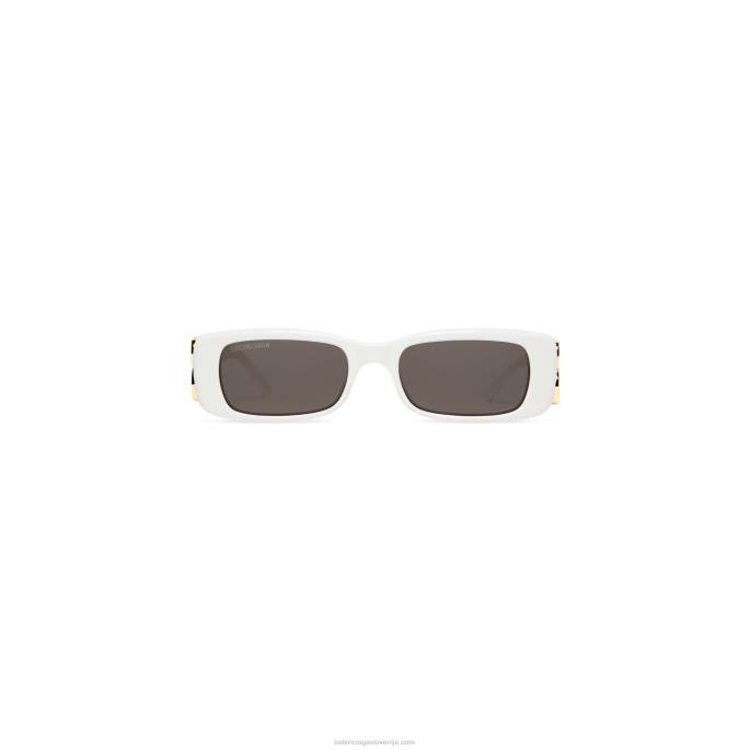 ženska pravokotna sončna očala dynasty Balenciaga bela N4DP675