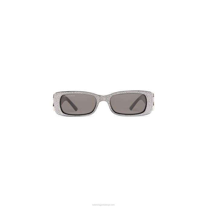 ženska pravokotna sončna očala dynasty Balenciaga Črna N4DP798