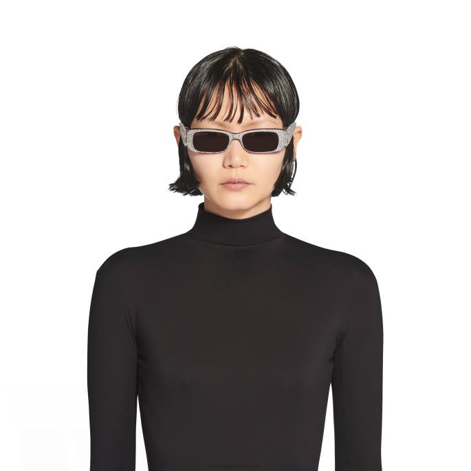 ženska pravokotna sončna očala dynasty Balenciaga Črna N4DP798