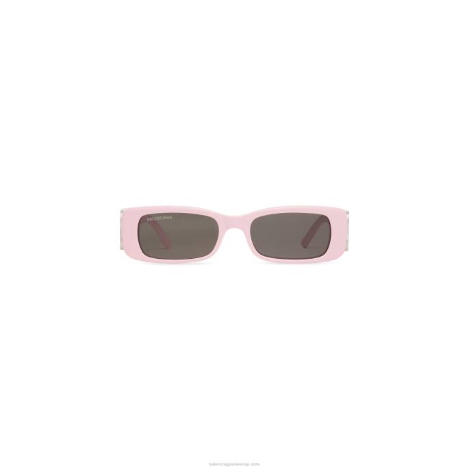 ženska pravokotna sončna očala dynasty Balenciaga roza N4DP671
