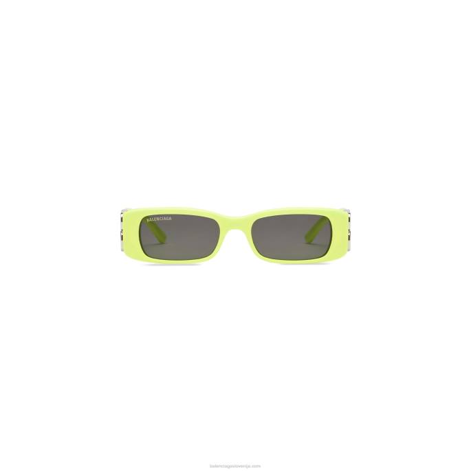 ženska pravokotna sončna očala dynasty Balenciaga rumena N4DP673
