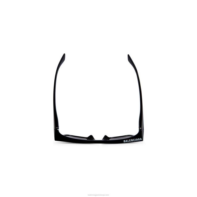 ženska pravokotna sončna očala z okvirjem Balenciaga Črna N4DP862