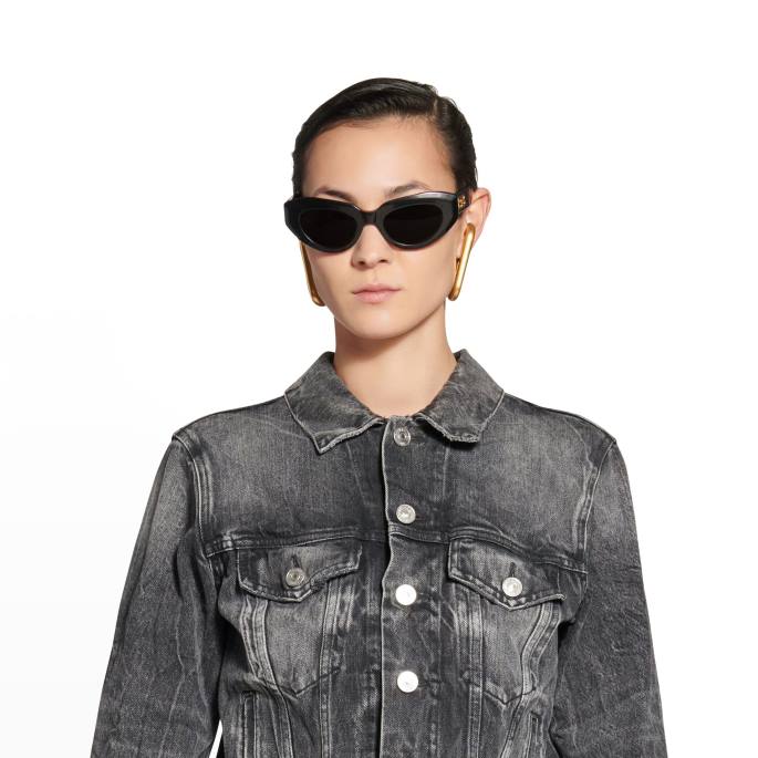 ženska sončna očala Rive Gauche Cat Balenciaga Črna N4DP766