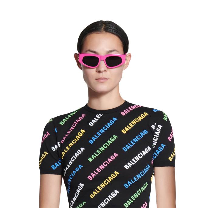 ženska sončna očala dynasty z D okvirjem Balenciaga roza N4DP731