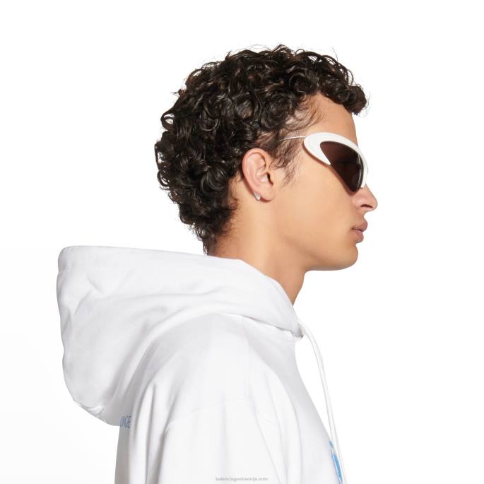 ženska sončna očala iz žične mačke Balenciaga bela N4DP767