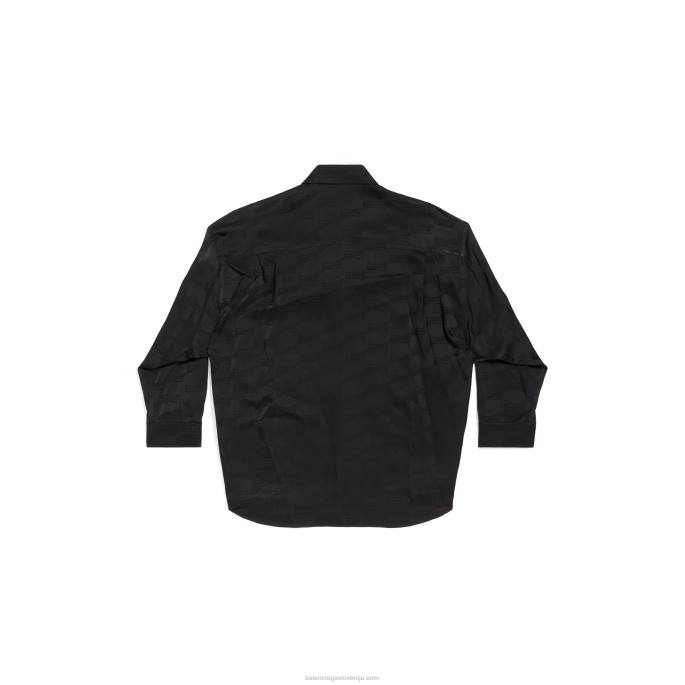 ženska bb monogram tekoča srajca oversized Balenciaga svetlo roza N4DP37