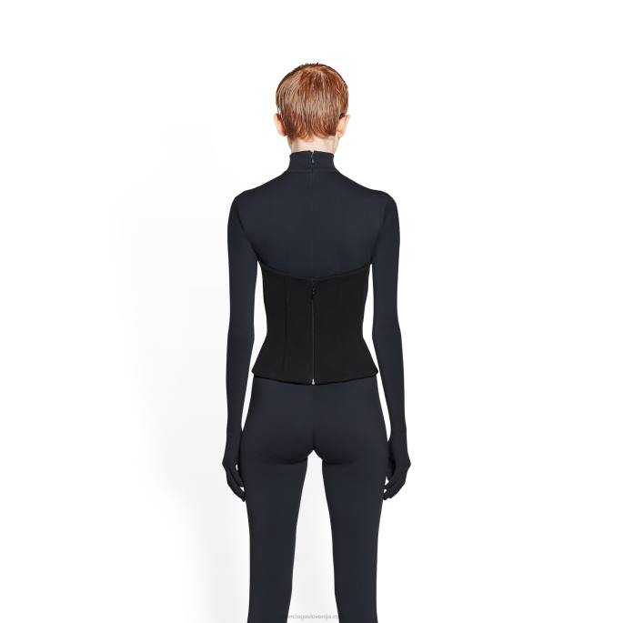 ženski top s prsi Balenciaga Črna N4DP101
