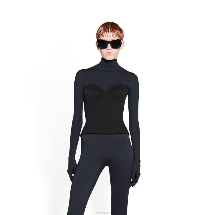 ženski top s prsi Balenciaga Črna N4DP101