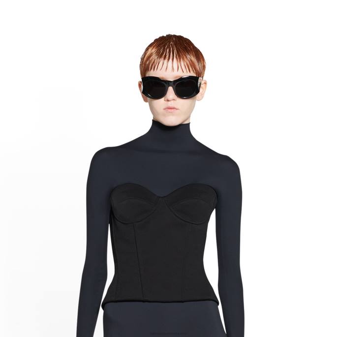 ženski top s prsi Balenciaga Črna N4DP101