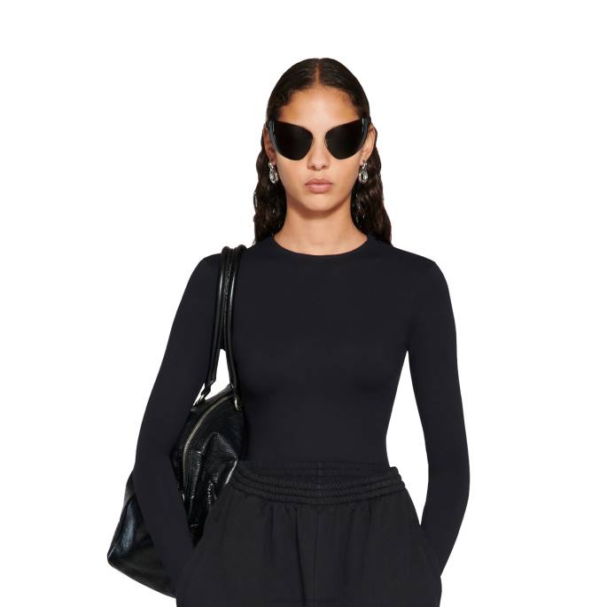 ženski zgornji del z zanko Balenciaga kislinsko zelena/črna N4DP76