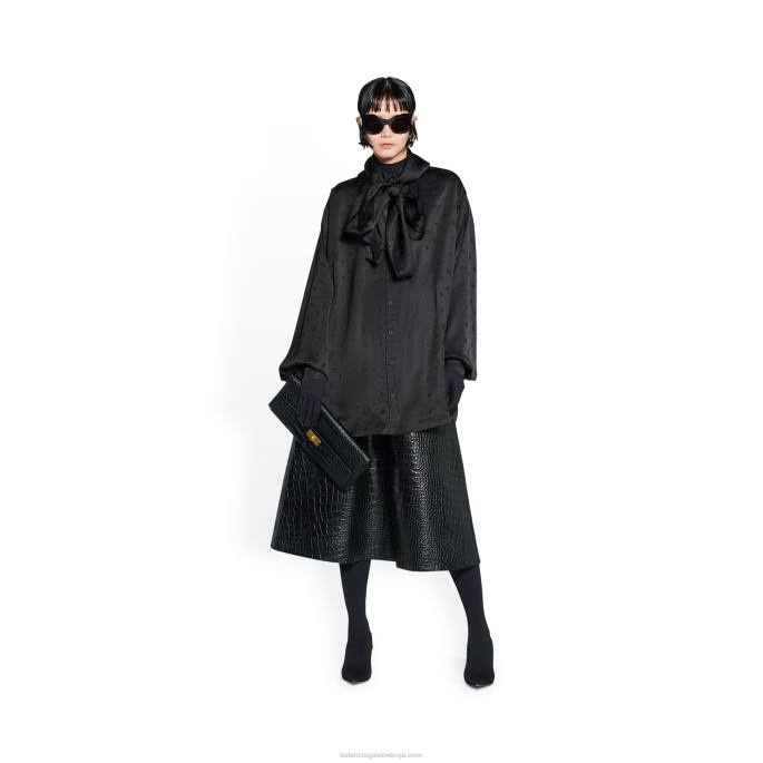 črke ženskega logotipa po celotni bluzi s kapuco Balenciaga svetlo bež N4DP20