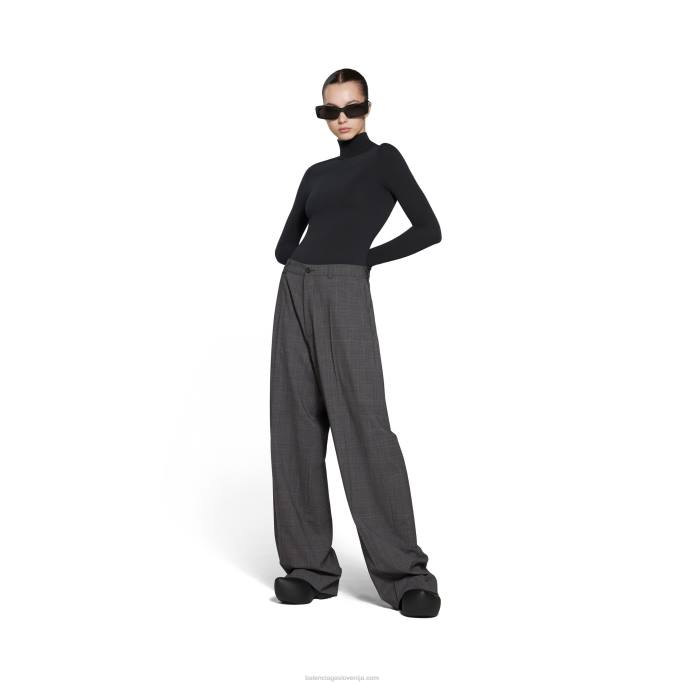 ženske krojene hlače Balenciaga pacifiško modra/bela N4DP68