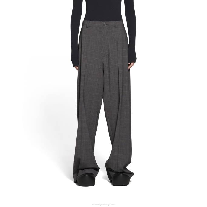 ženske krojene hlače Balenciaga pacifiško modra/bela N4DP68