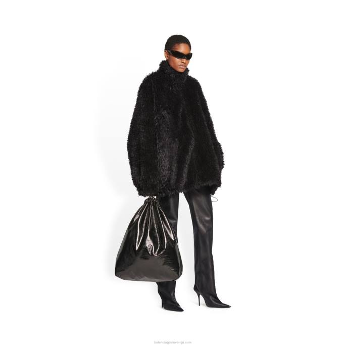 ženska jakna z zadrgo Balenciaga Črna N4DP86