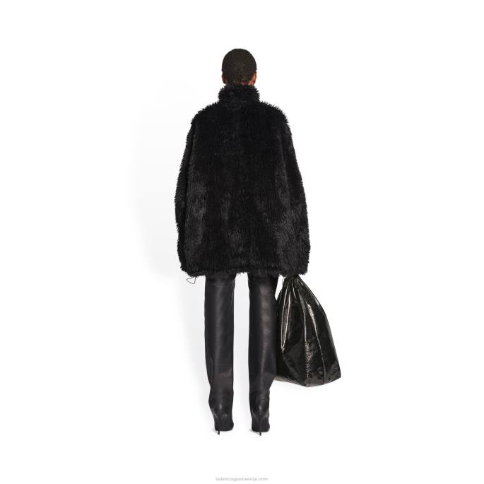 ženska jakna z zadrgo Balenciaga Črna N4DP86