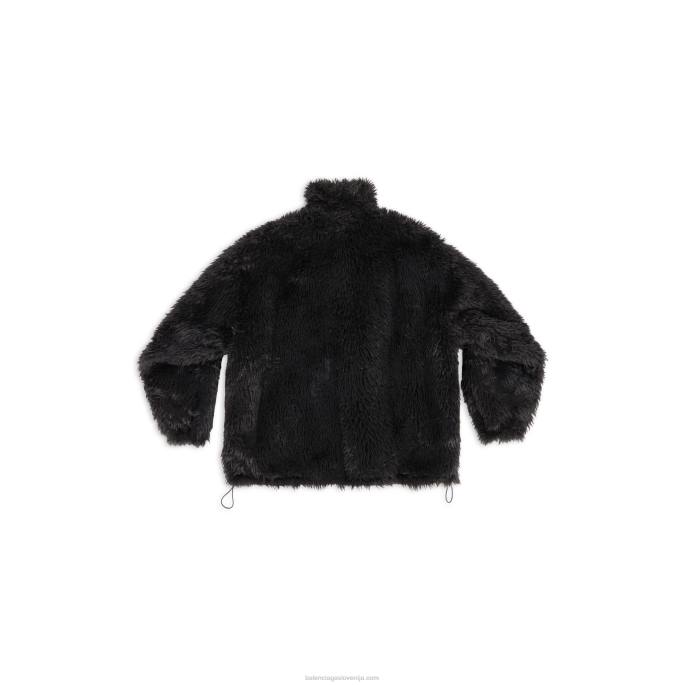 ženska jakna z zadrgo Balenciaga Črna N4DP86